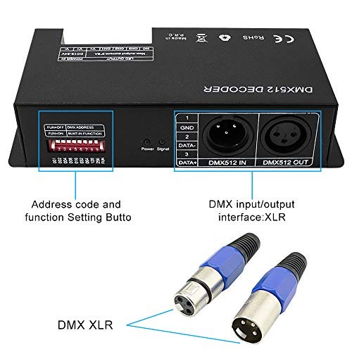 High Power Dmx Led Controller Led DMX 512 Decoder Dimmer Driver DC12V 3 Channel