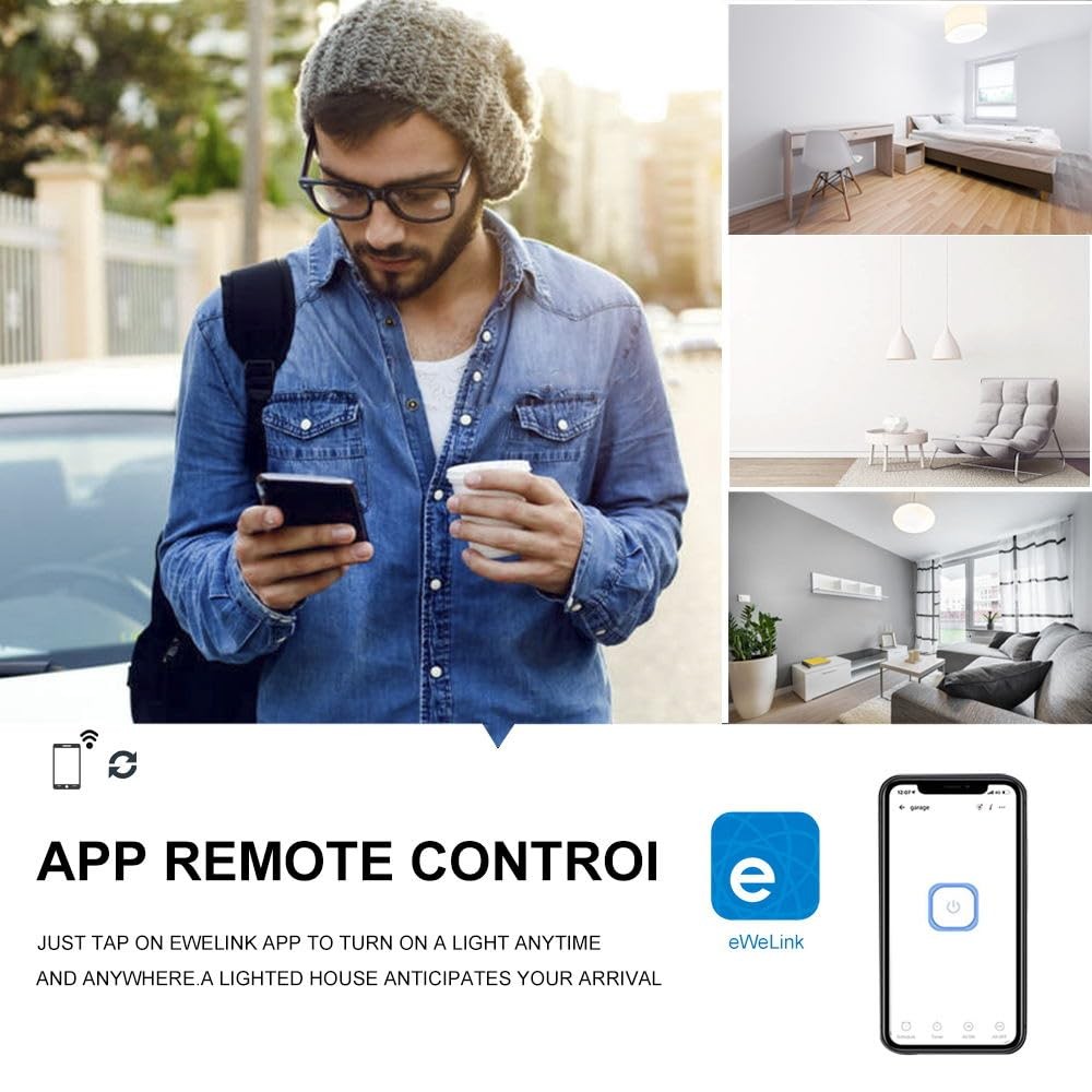 Wi-Fi Smart 2.4G Remote Control Light Socket E26 E27 Bulb Socket Adapter, eWe...