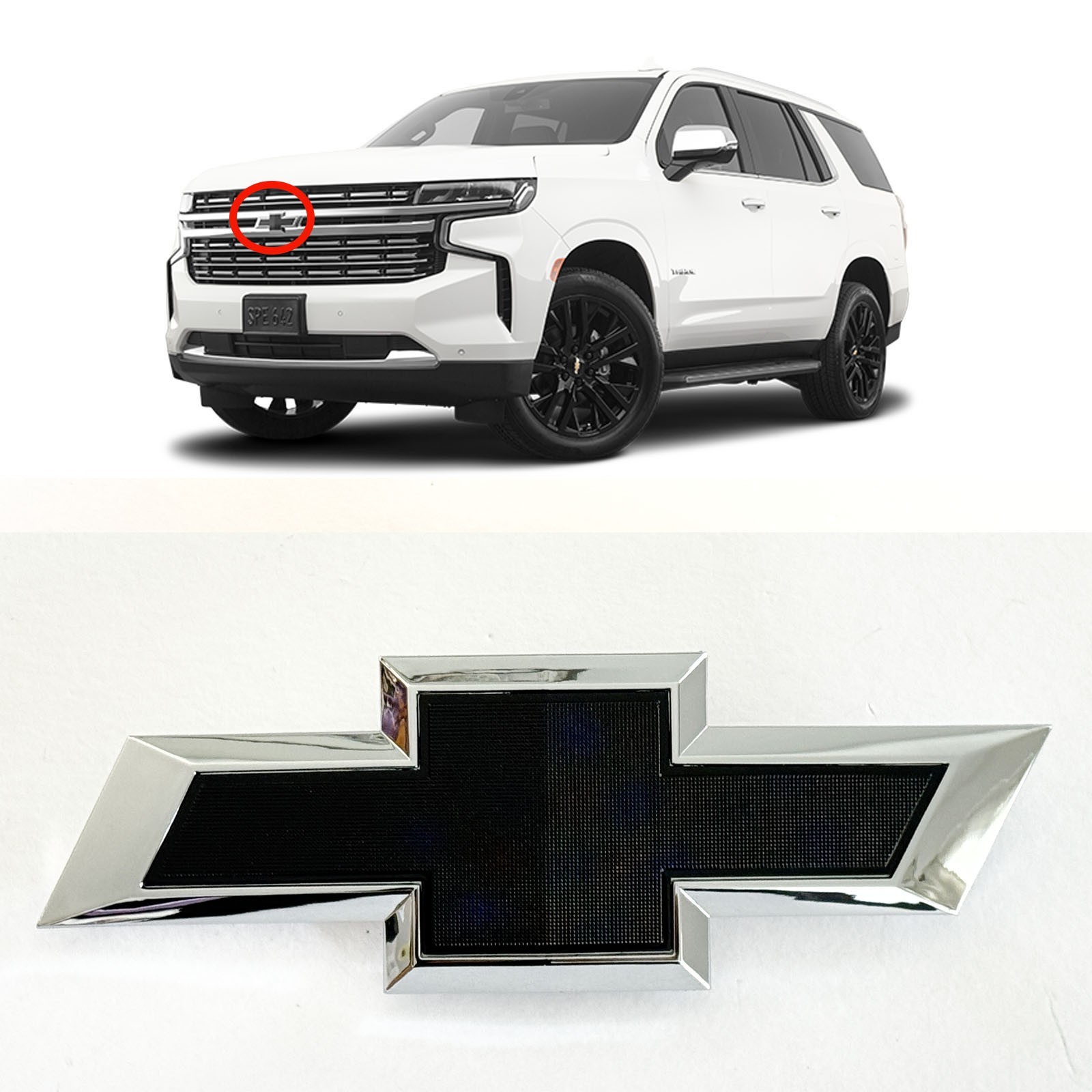 New 2021-2025 Suburban Tahoe Front  Chrome Bowtie Emblems Kit OEM