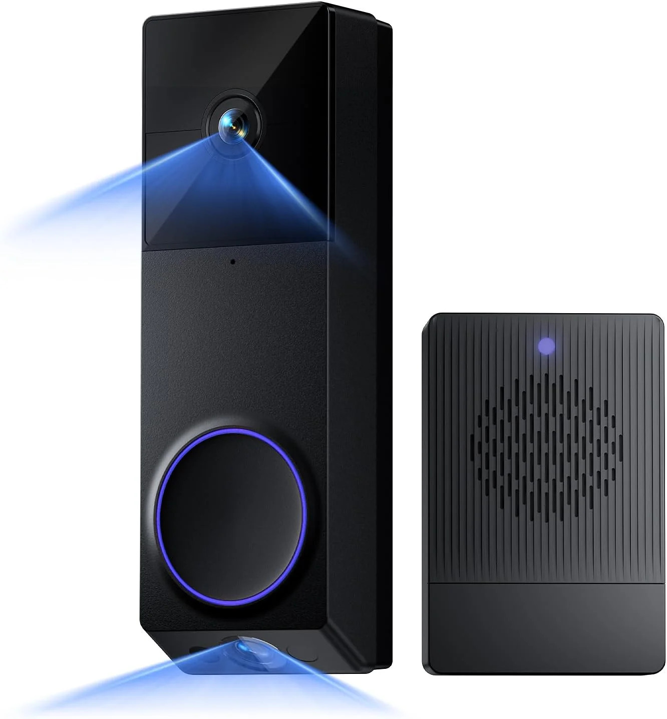 WYZE Wireless Duo Cam Video Doorbell (Chime Included), Battery Powered, 2K Full