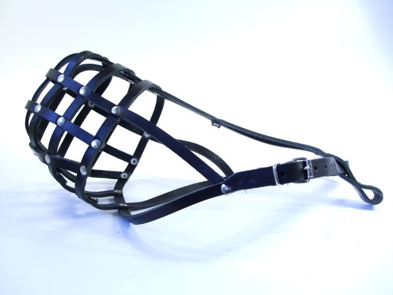 Light leather  Dog Muzzle for Schnauzer  and other similar snouts