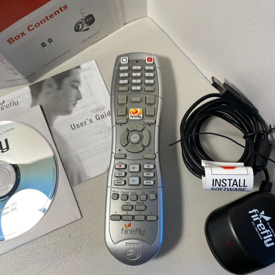 Bundle: SnapStream firefly RF Remote for PC, Receiver, Users Guide, Install CD