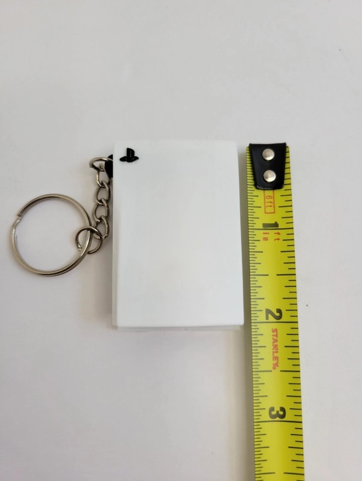 PS5 PlayStation 5 White Console Video Game Themed Rubber Keychain Keyring New