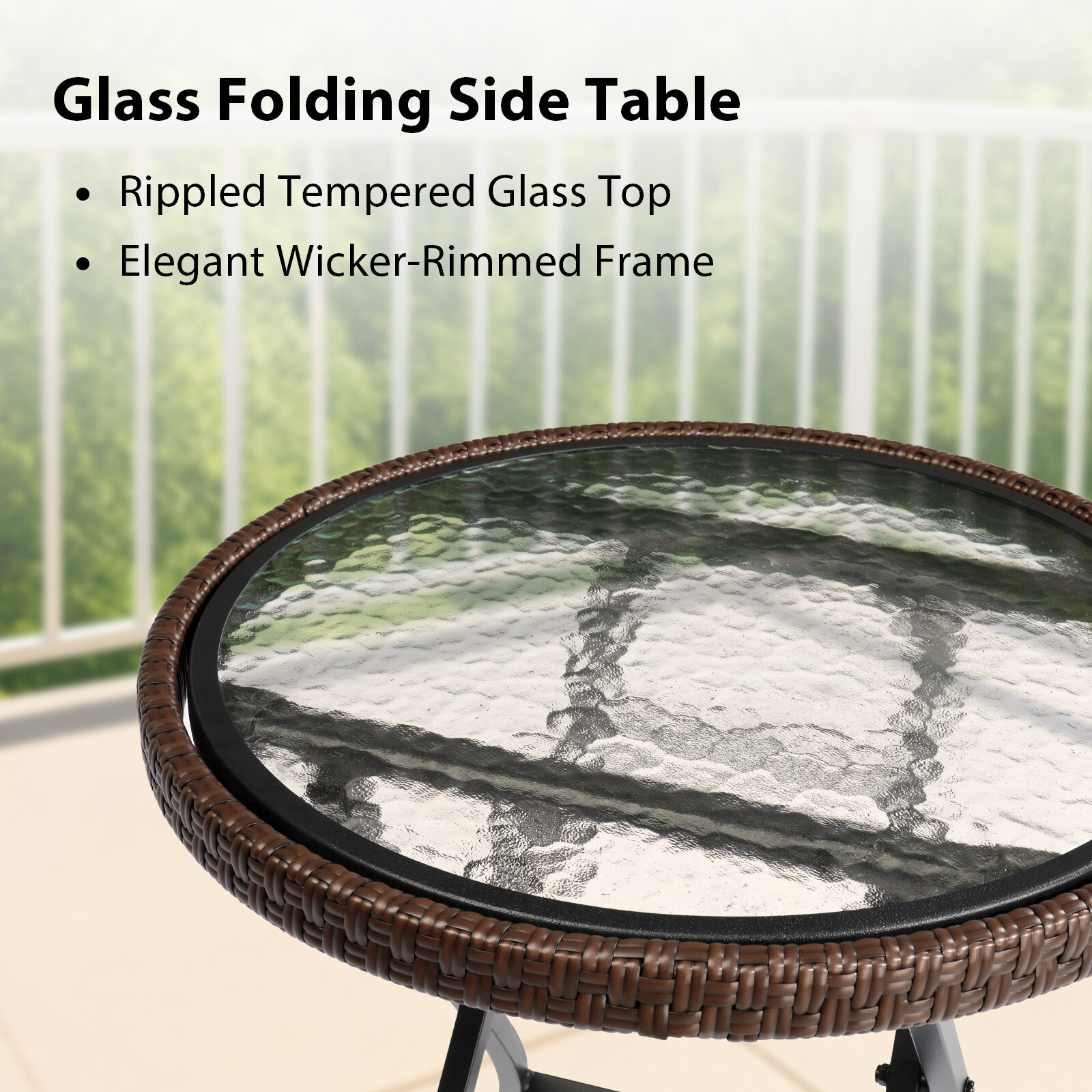 18"/19" Small Patio Side Table Round Coffee Table Foldable Sofa Side Table,New