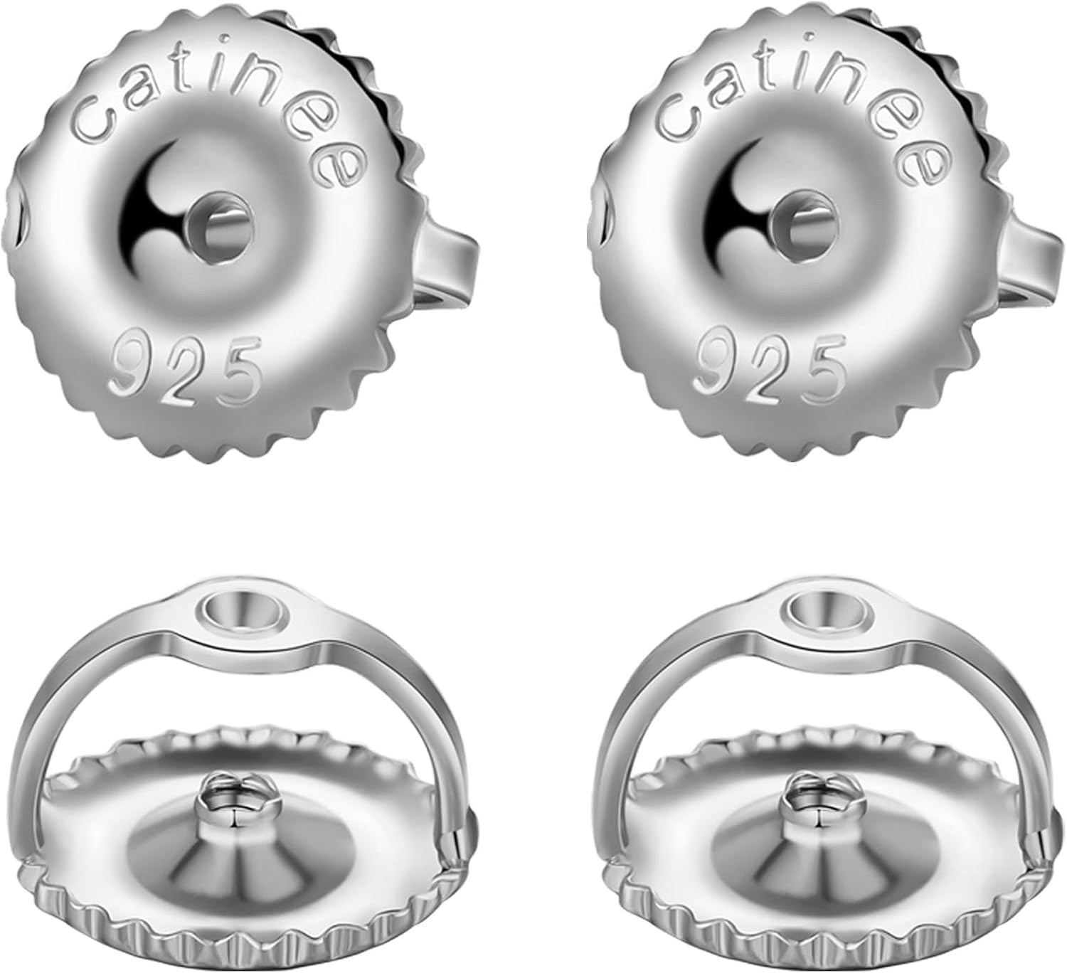 2 Pairs Screw on Earring Backs Replacement for Diamond 2pairs white