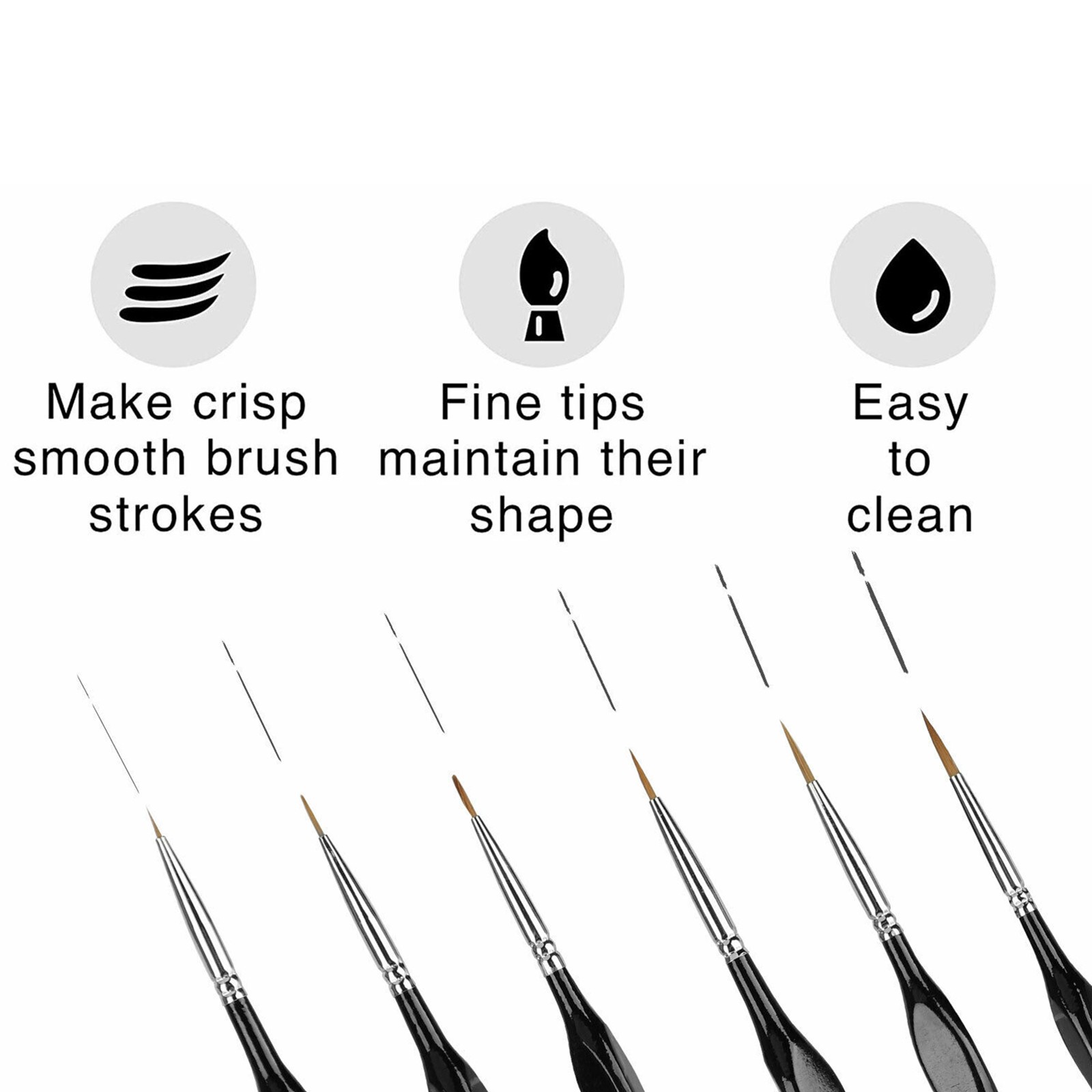 6Pcs Extra Fine EF Tip Details Paint Model Maker Painting Brush Pen Tool Set
