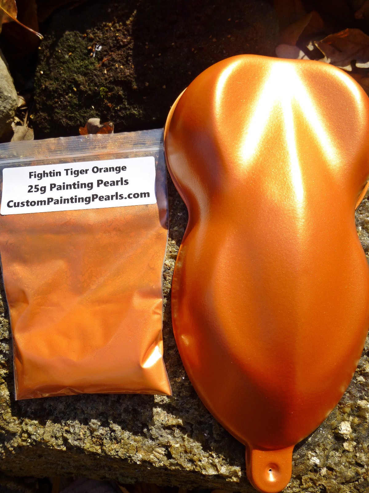 Fightin Tiger Orange Pearl Pigment  Acrylic Enamel Urethane Clear