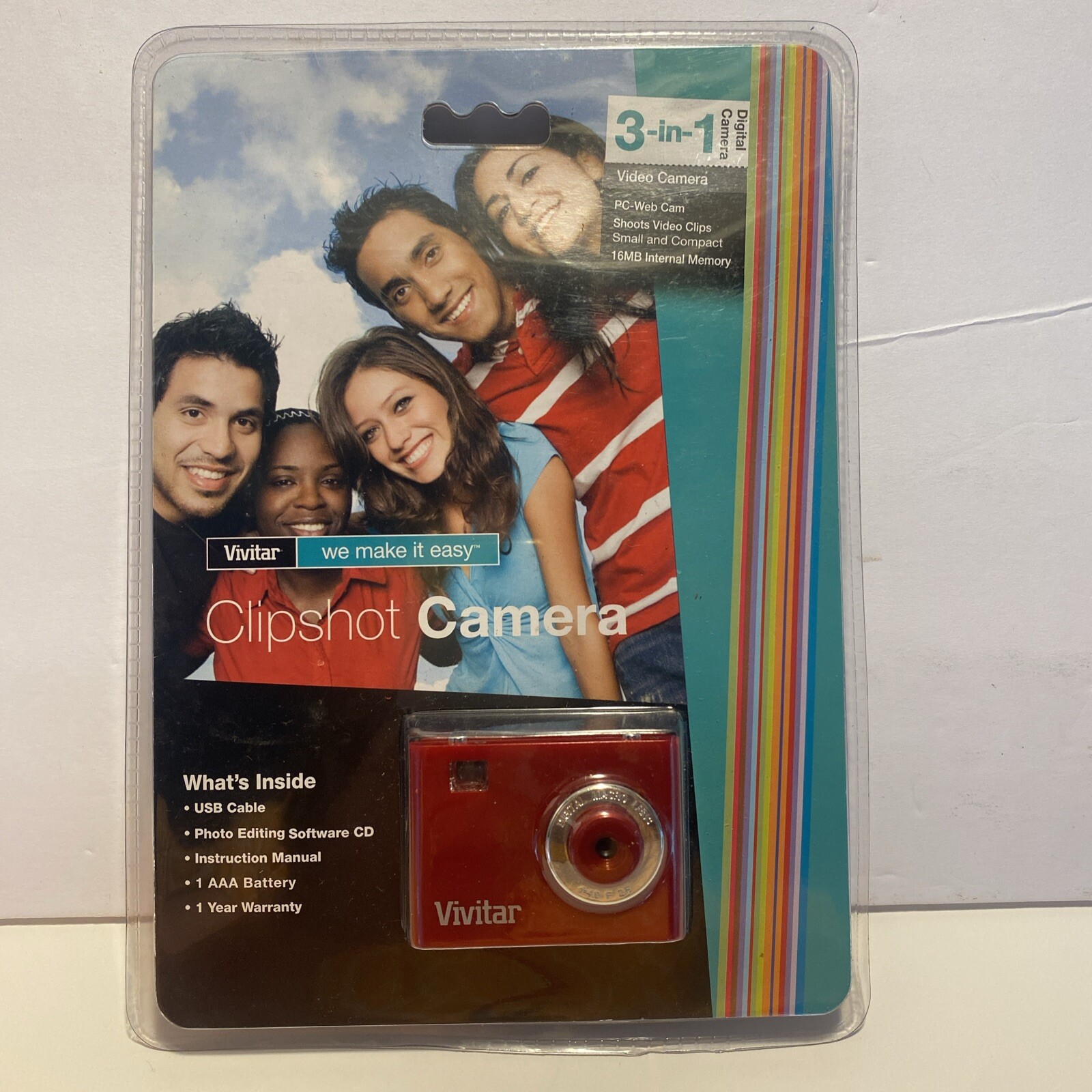 Vivitar 11698 Digital Camera - red 3-in-1 pc-web video camera 8MB NOS Sealed