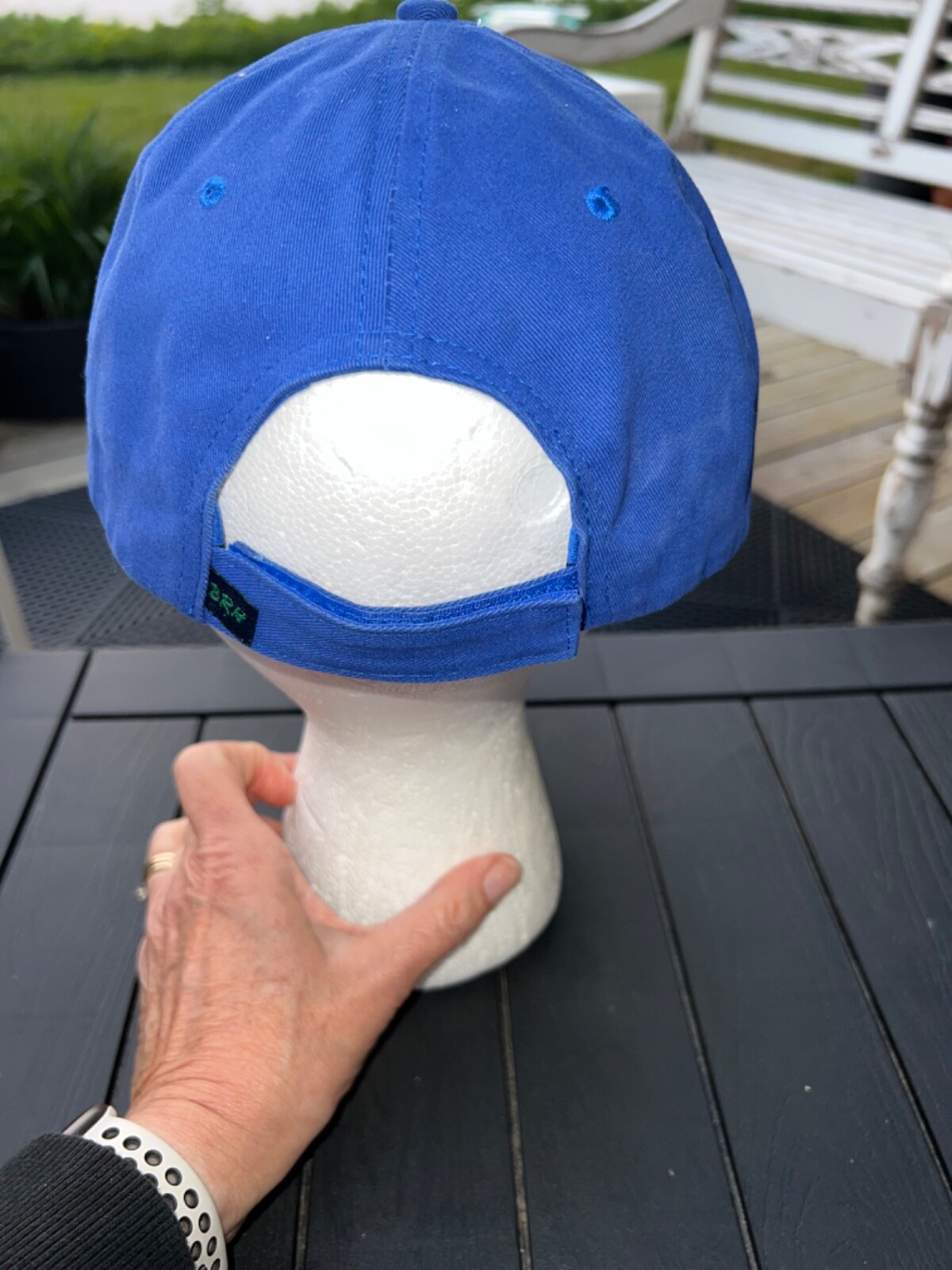 Ideal in light blue on a Royal blue Brian Robinson Headwear Hat Cap Hook Loop