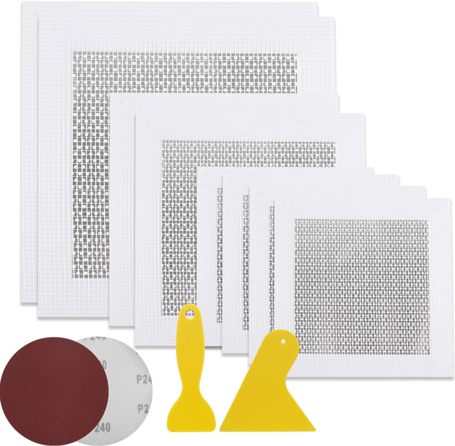 Drywall Patch Kit 11 Pack 4/6/8 Inch Wall Repair Patch with Scraper Sandpaper