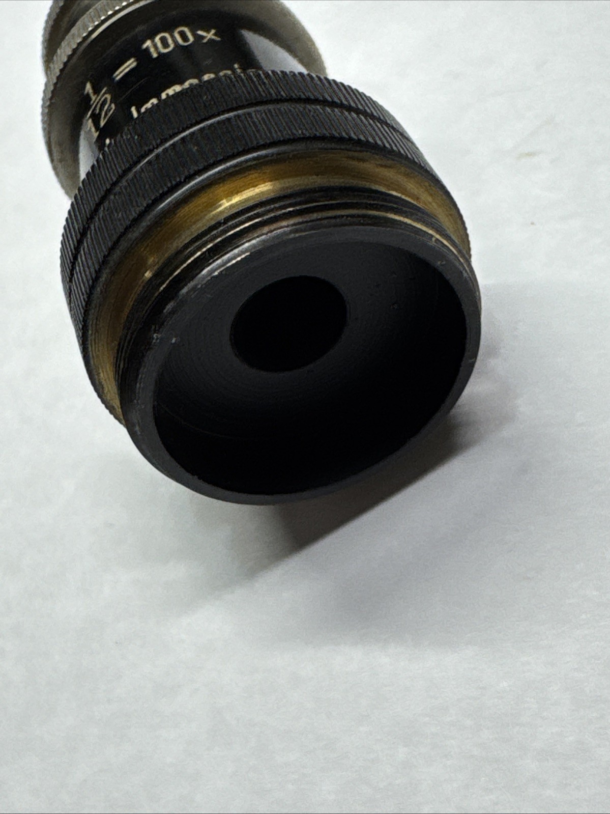 Vintage Microscope Objective Lens Steindorff Berlin 1/12 = 100x Oel - Immersion