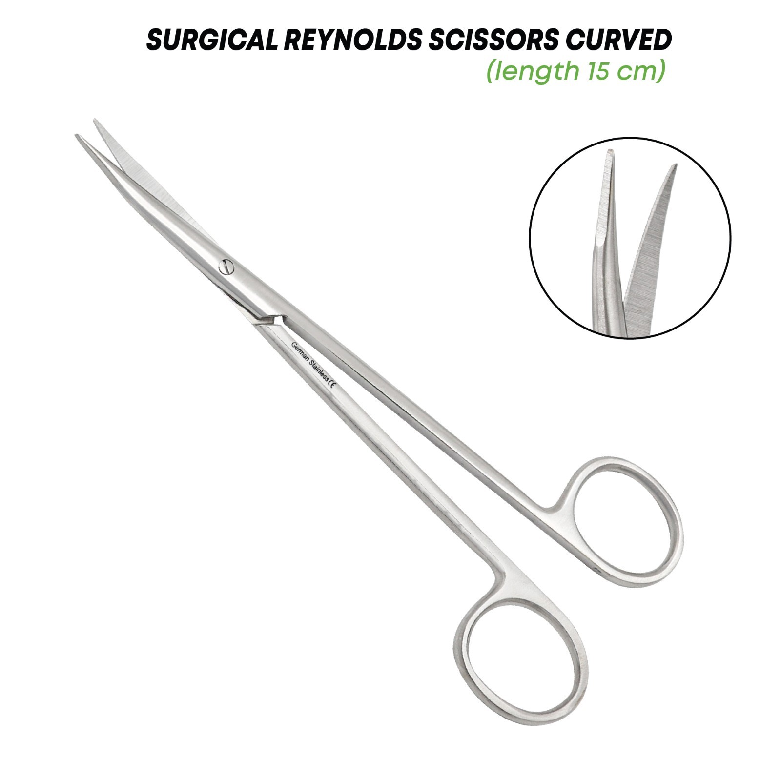 Surgical Reynolds Scissors Curved 15 cm Stainless Steel Surgical Instruments