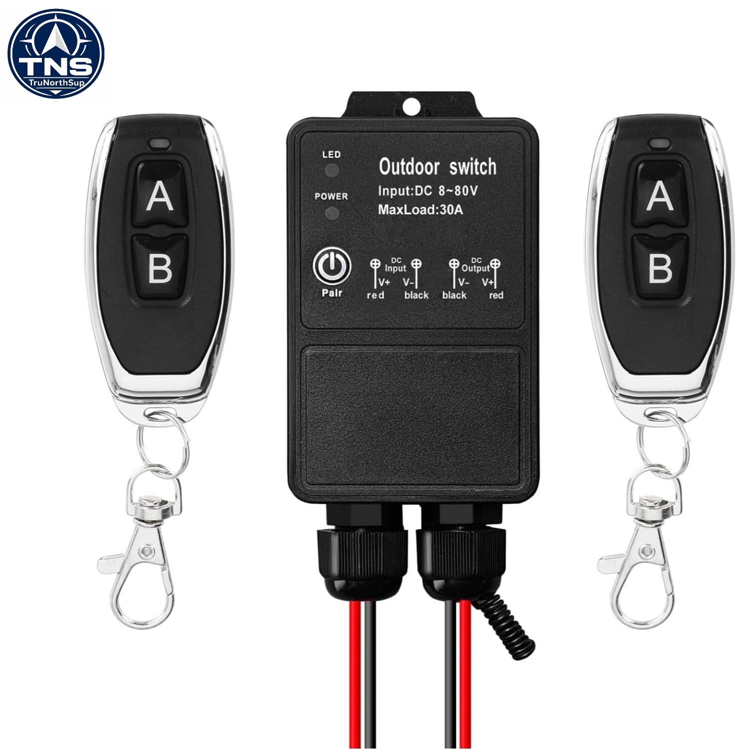 Waterproof 12V Remote Control Switch, Low Voltage DC 8-80V 30A Relay Wireless Re