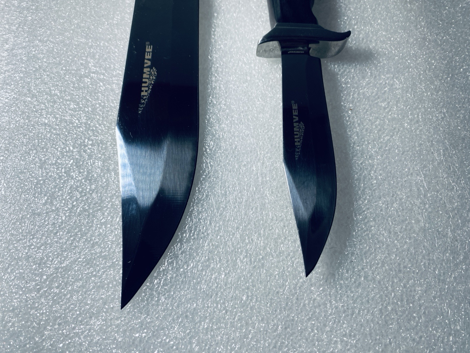 HUMVEE 2Pc. Large/Small Mirror Polished Bowie Knife Combo Set W/ Sheath - (READ)