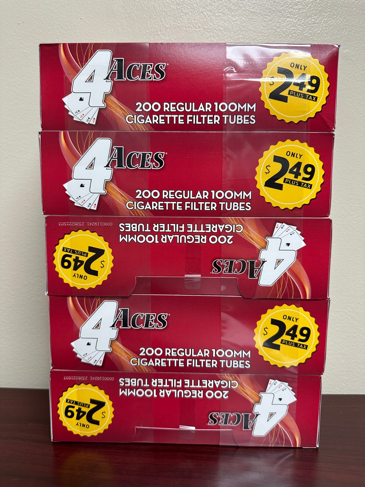 4 ACES Regular 100mm 200ct Each -5 Pack Cigarette Tubes~Ships in Box