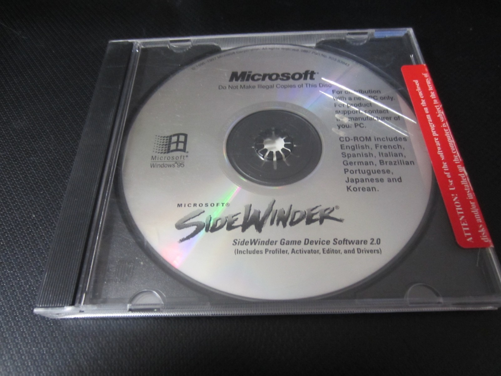 Microsoft Sidewinder Game Device Software 2.0 (PC, 1997) - #X03-41751