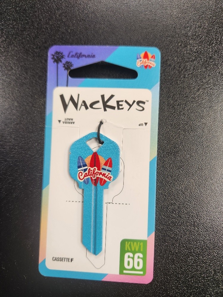 CALIFORNIA SURFBOARDS PRINTED KWIKSET KW1/KW10 KEYBLANK - READ DETAILS BELOW