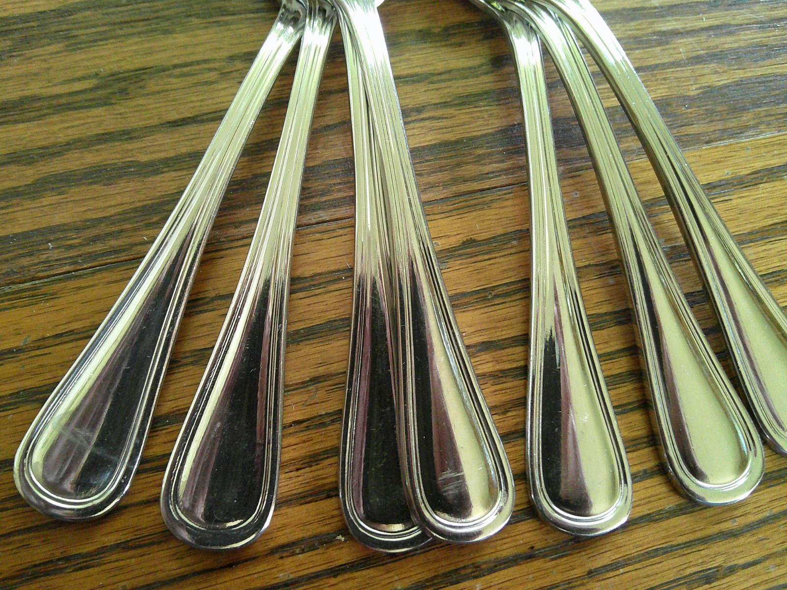 Wallace Royal Thread Stainless Steel Flatware 7 Teaspoons U6