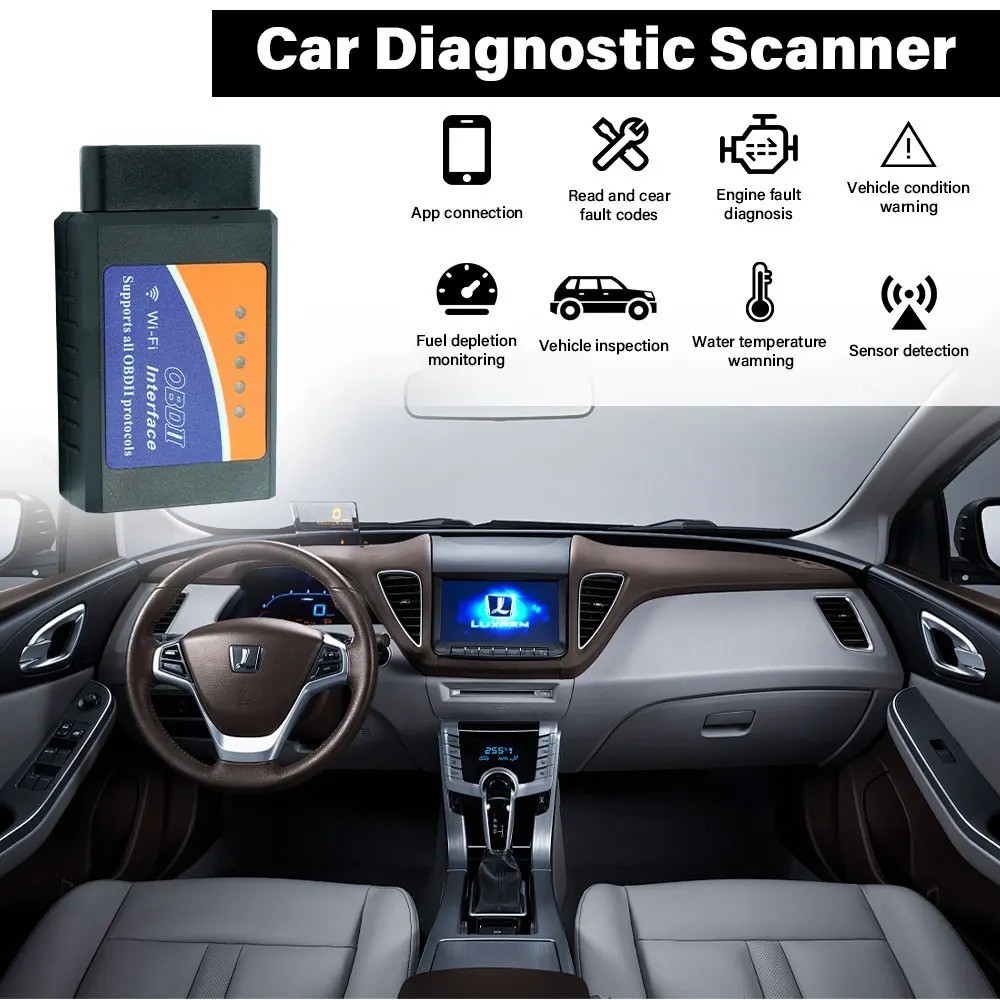OBD2 Scanner ELM327 V1.5 WiFi Bluetooth Diagnostic Code Reader