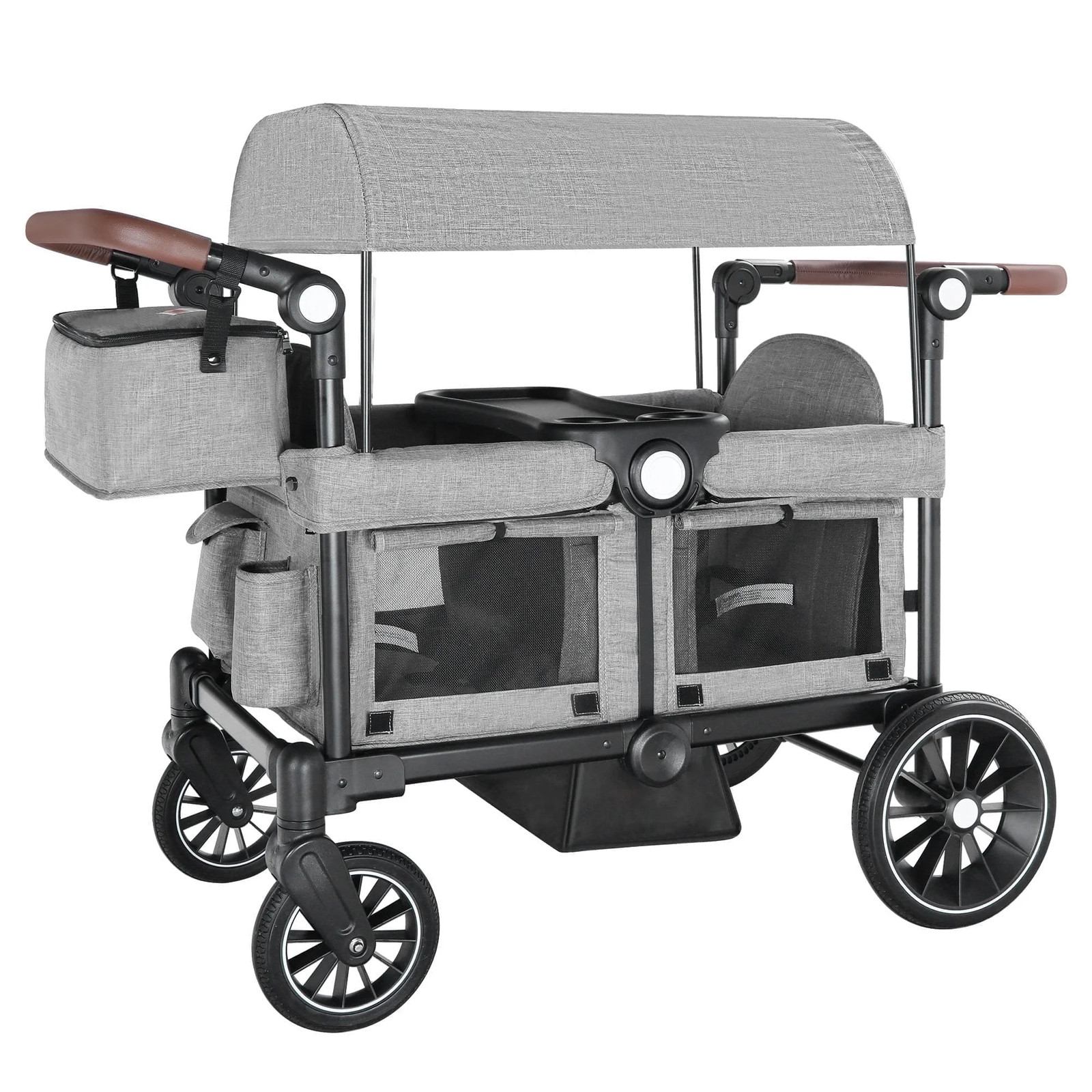 Collapsible Wagon Stroller for 2 Toddlers with Adjustable Canopy, 44 Pounds, ...