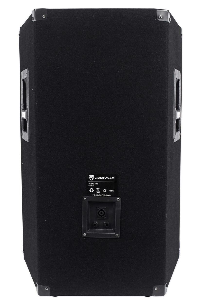 (2) Rockville 15” Speakers+Monitors+Mixer+Mics+Stands+For Church Sound Systems