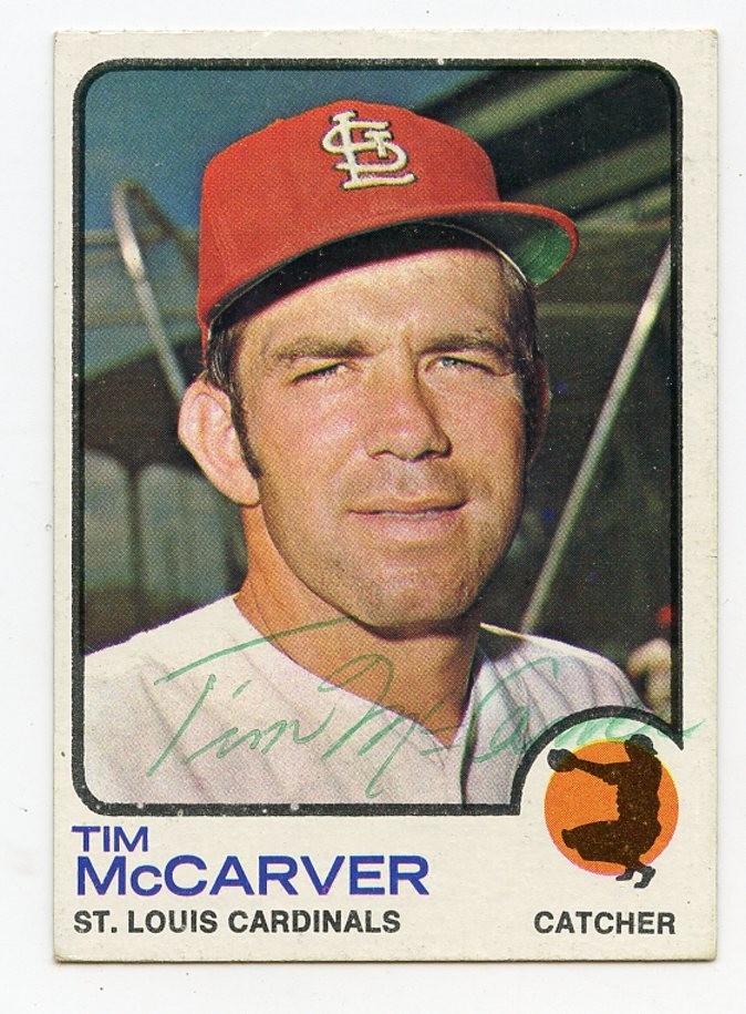 TIM McCARVER Signed 1973 Topps #269 Cardinals  HOF Guaranteed Authentic KOA