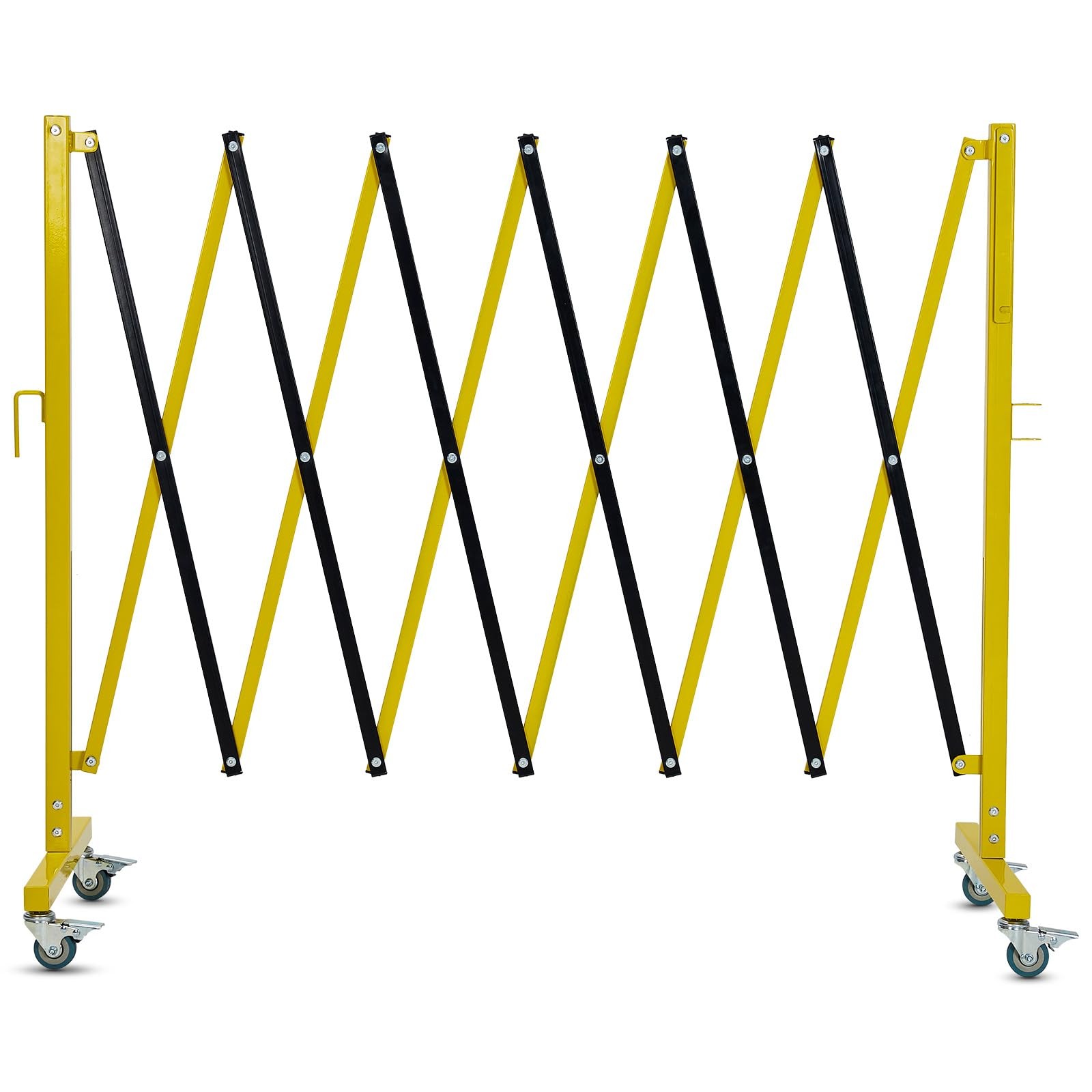 Guard Retractable Fence 11FT Long Folding Security Gate Casters Driveway 1PC