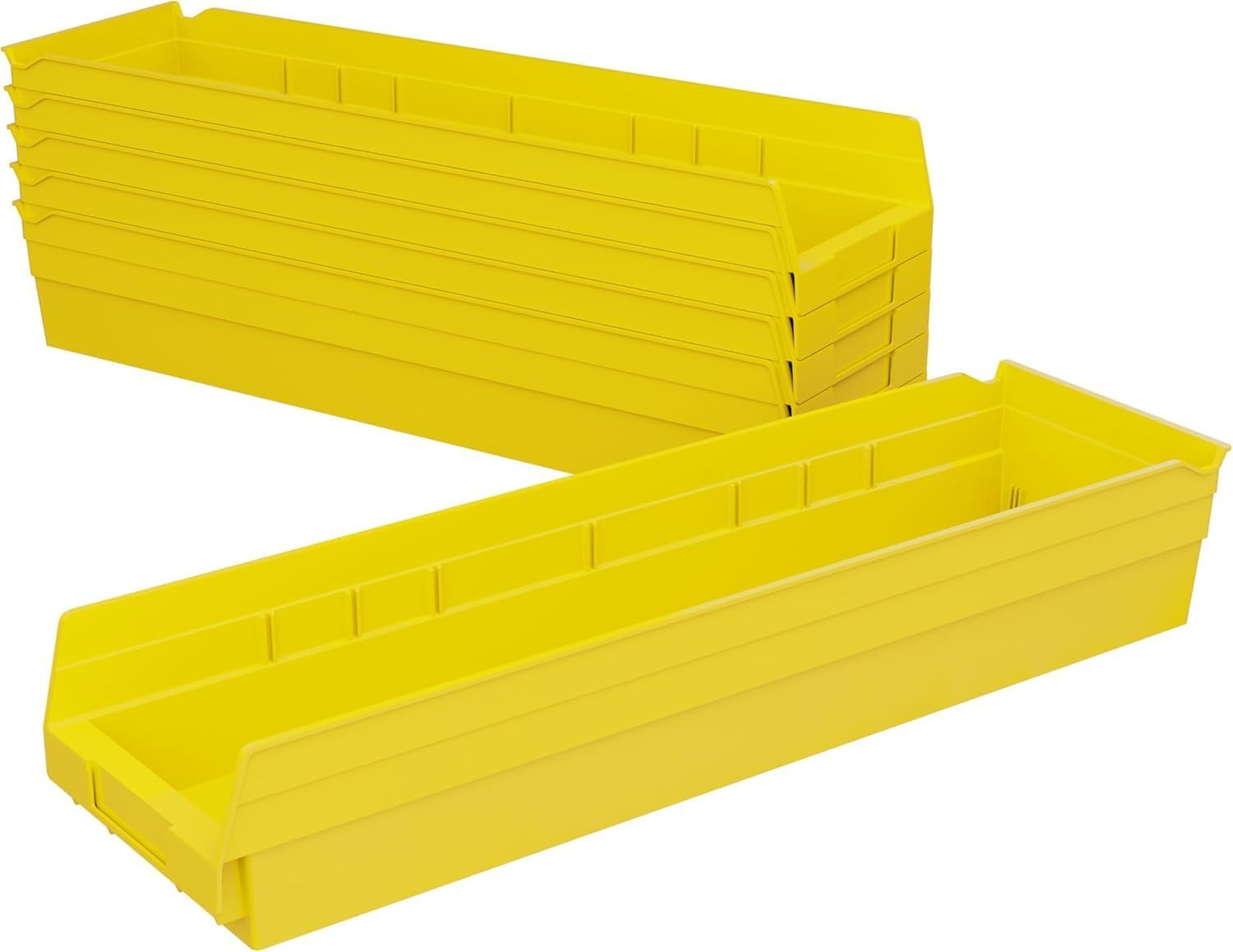 30164 Plastic Shelf Bins, Heavy Duty Storage Bins for Garage, Closet, and Drawer