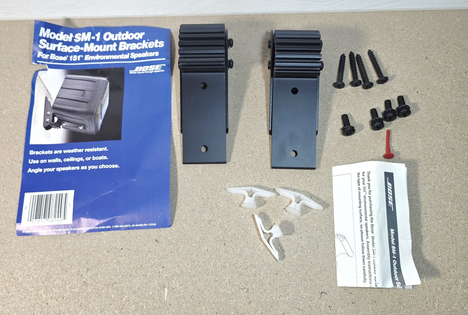 Bose SM-1 Outdoor Mount Brackets (2) for 151 Environmental Speakers w/ Hardware