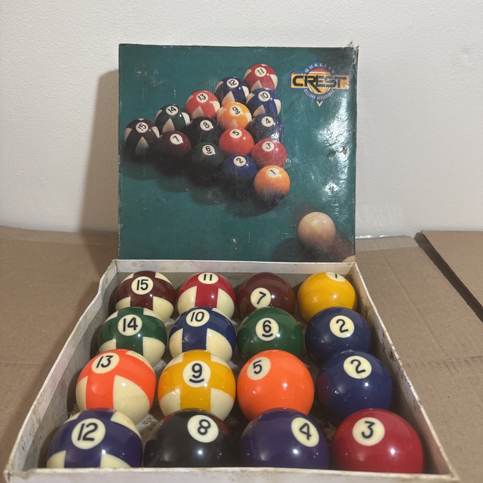 Crest Professional Billiard Balls Pool Balls Missing Cue Ball Has Two #2 Balls