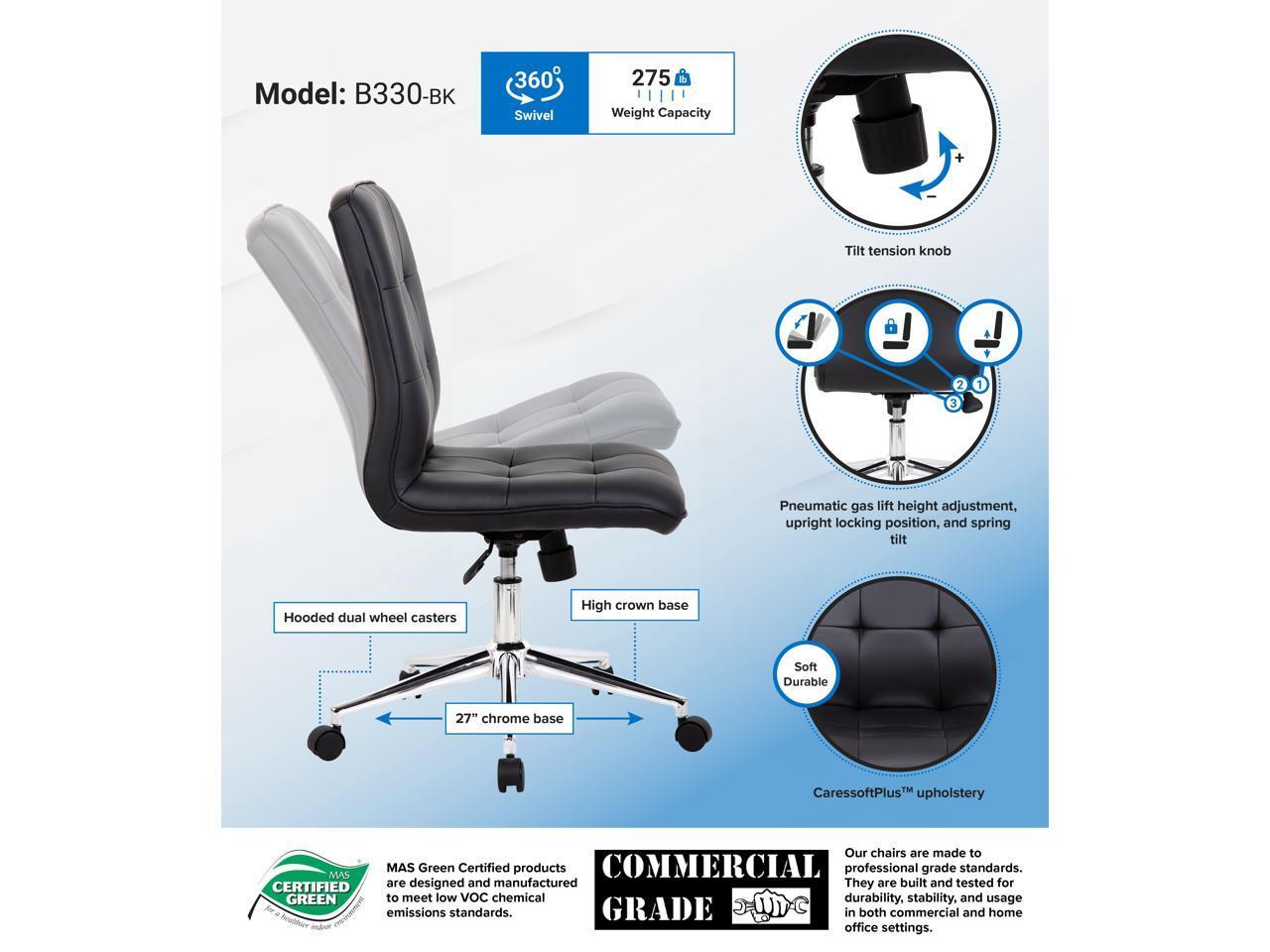 Boss Office Supplies B330-BK Modern Office Chair - Black