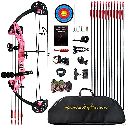 PANDARUS Compound Bow Archery for Youth and Beginner, Right Handed,19”-28” Draw
