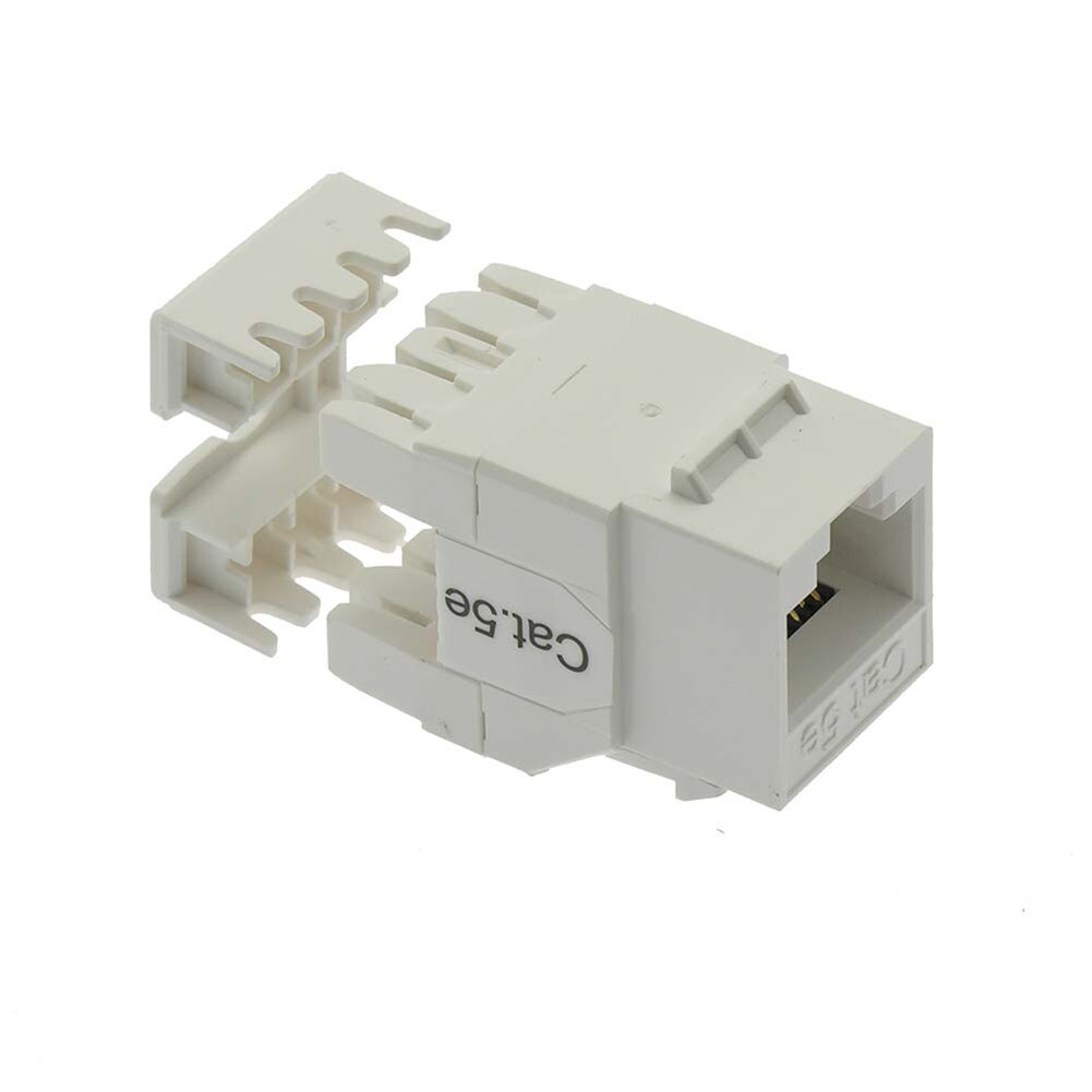 16 Pcs Cat5e RJ45 Network Ethernet Keystone Jack 180 Degree 110 Punch Down White