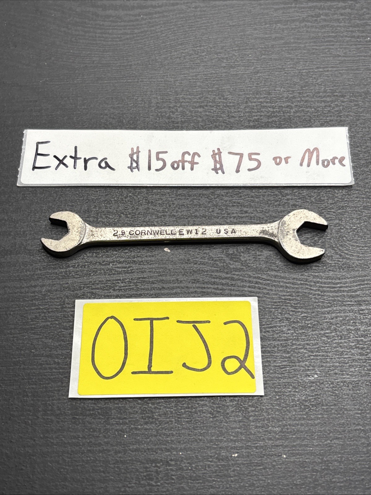 CORNWELL TOOLS WRENCH # EW12,  7/16" X 3/8" DBL OPEN END WRENCH MADE IN USA NICE