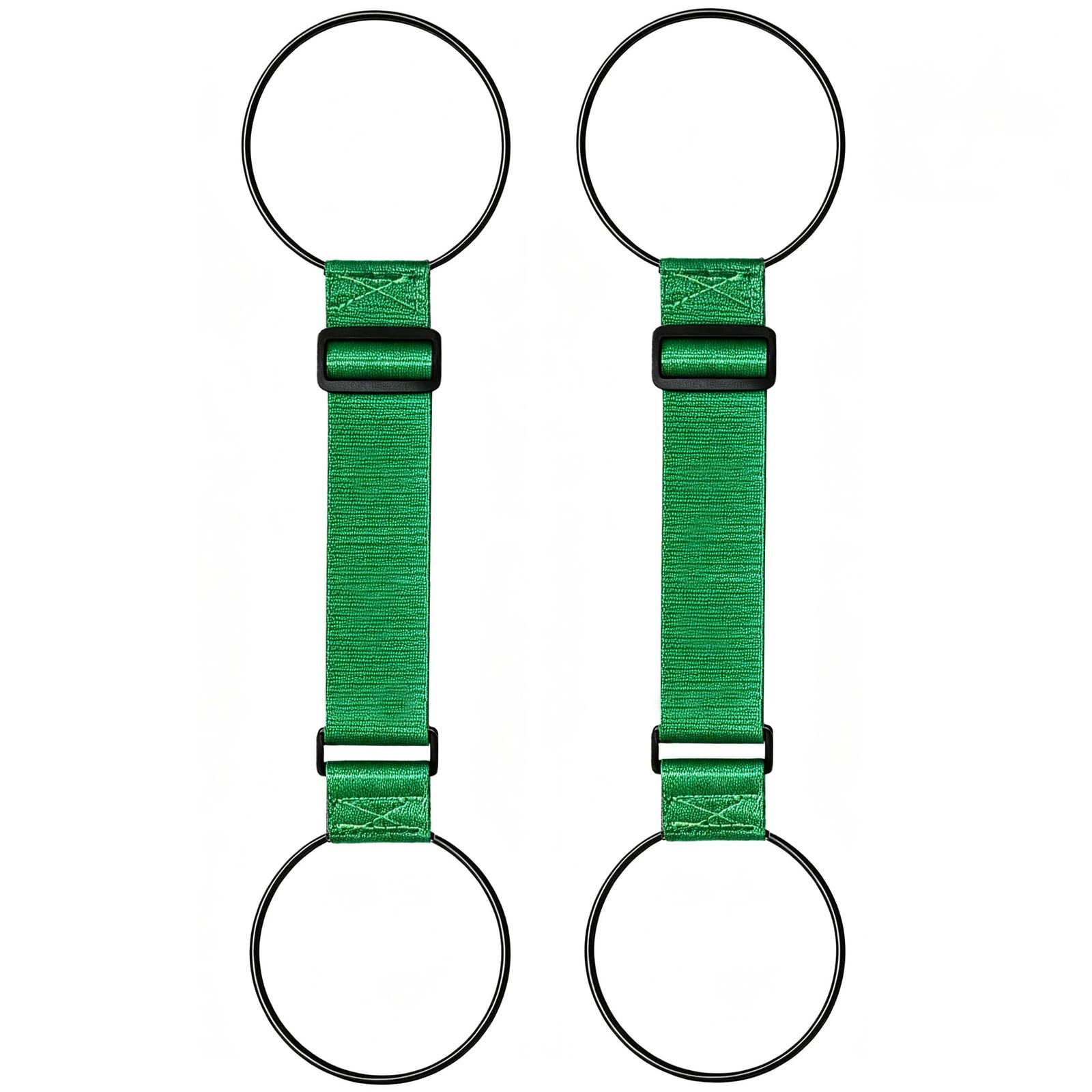 2 Black Luggage Straps for Suitcases Adjustable Connector Elastic Loop Handbag