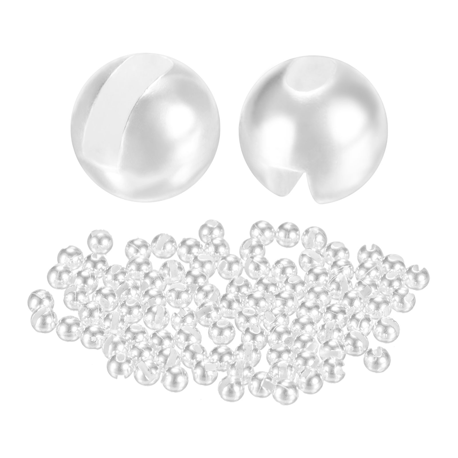 2mm Tungsten Beads for Fly Tying [150PCS] - Slotted Ball [Silver Tone]