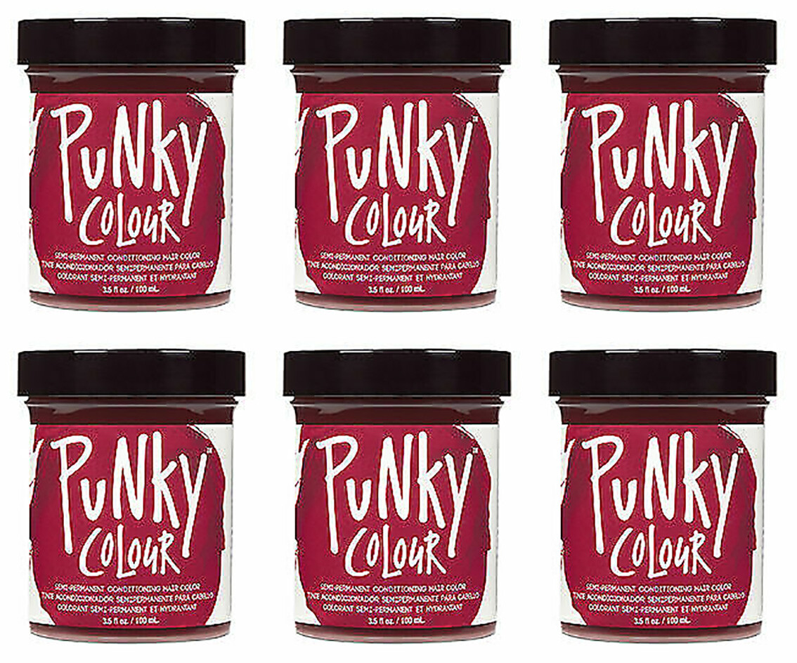 6 X Jerome Russell Punky Colour Semi-Permanent Hair Color Red Wine - 1442