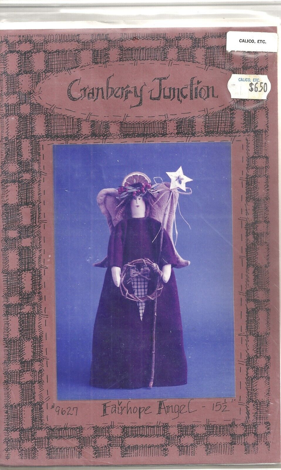 CRANBERRY JUNCTION #9627 15½" FAIRHOPE ANGEL SEWING PATTERN VINTAGE