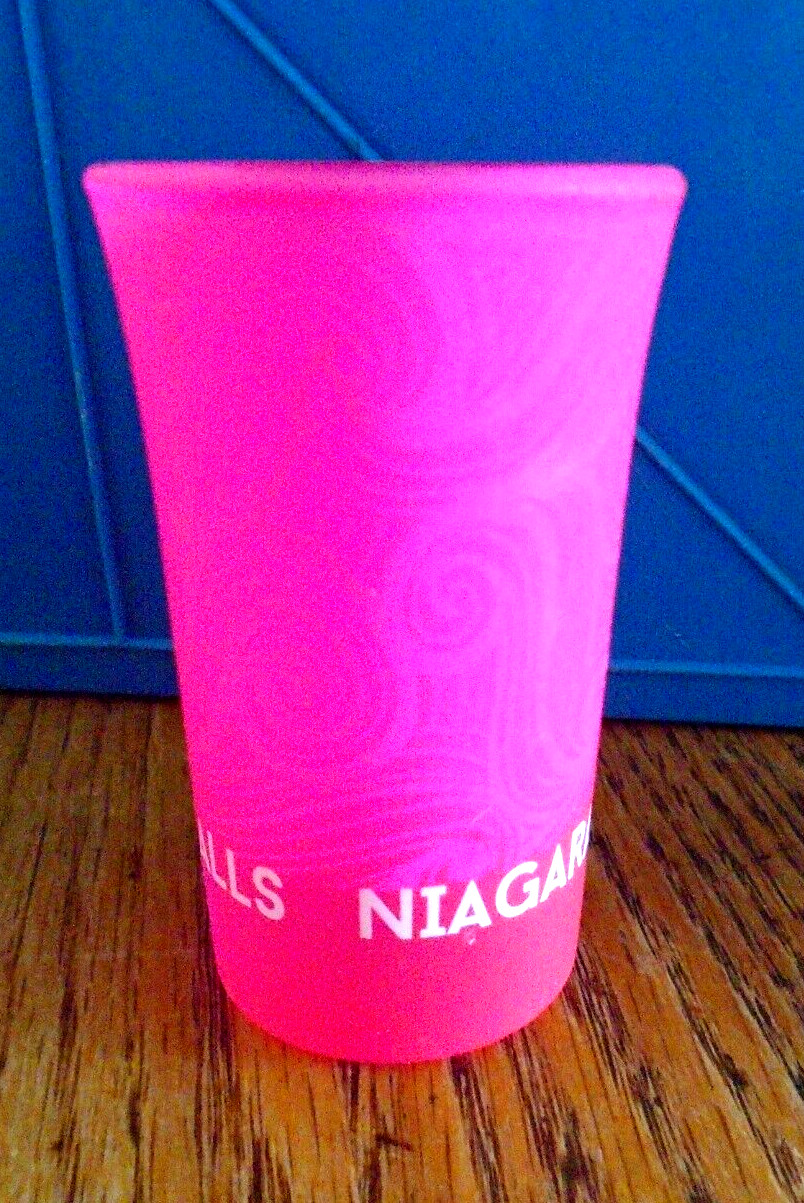 3" Niagara Falls Pink Swirl SHOOTER SHOT GLASS BAR WARE