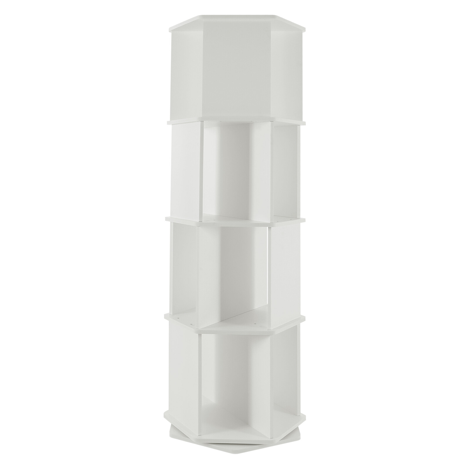 4-Tier Rotating Bookshelf 360�� Display Floor Standing Revolving Bookshelf