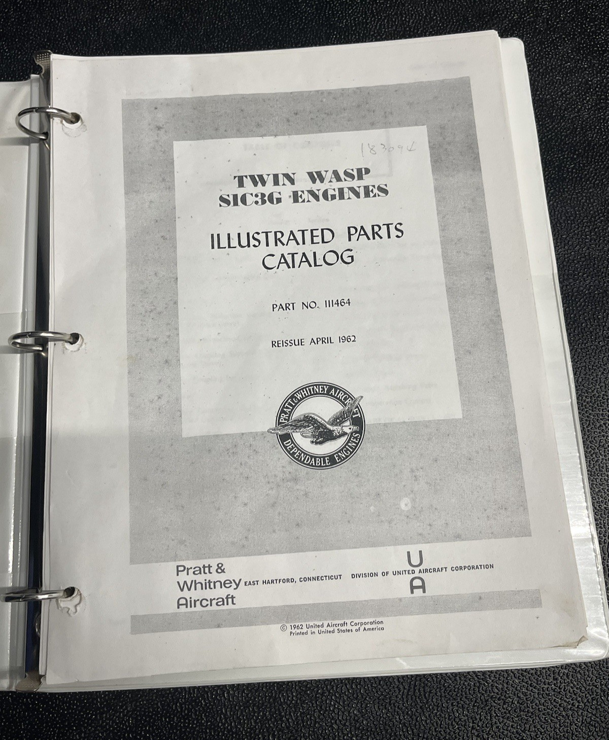 Twin Wasp S1C3G Engines Part Catalog Part 111464 Pratt & Whitney Copy
