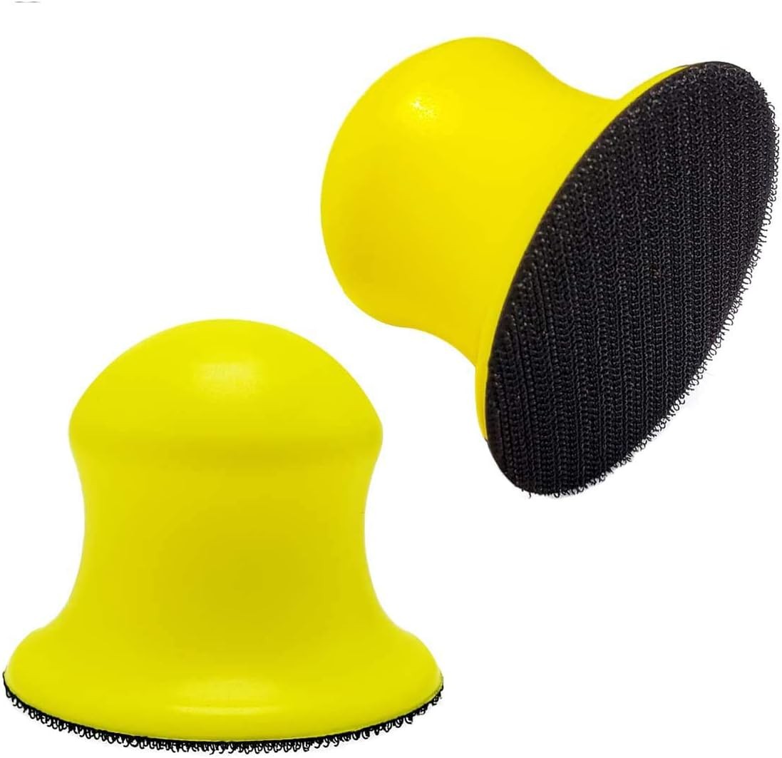 2 Pack 3" Round Hand Sanding Blocks for 3 Inch Hook and Loop discs Ideal For