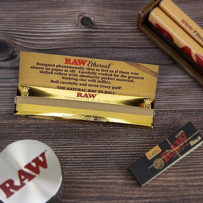 🤤 10 PKS RAW ETHEREAL KING SIZE ROLLING PAPERS 🔥 NEW 🔥 32 LEAVES PER PACK