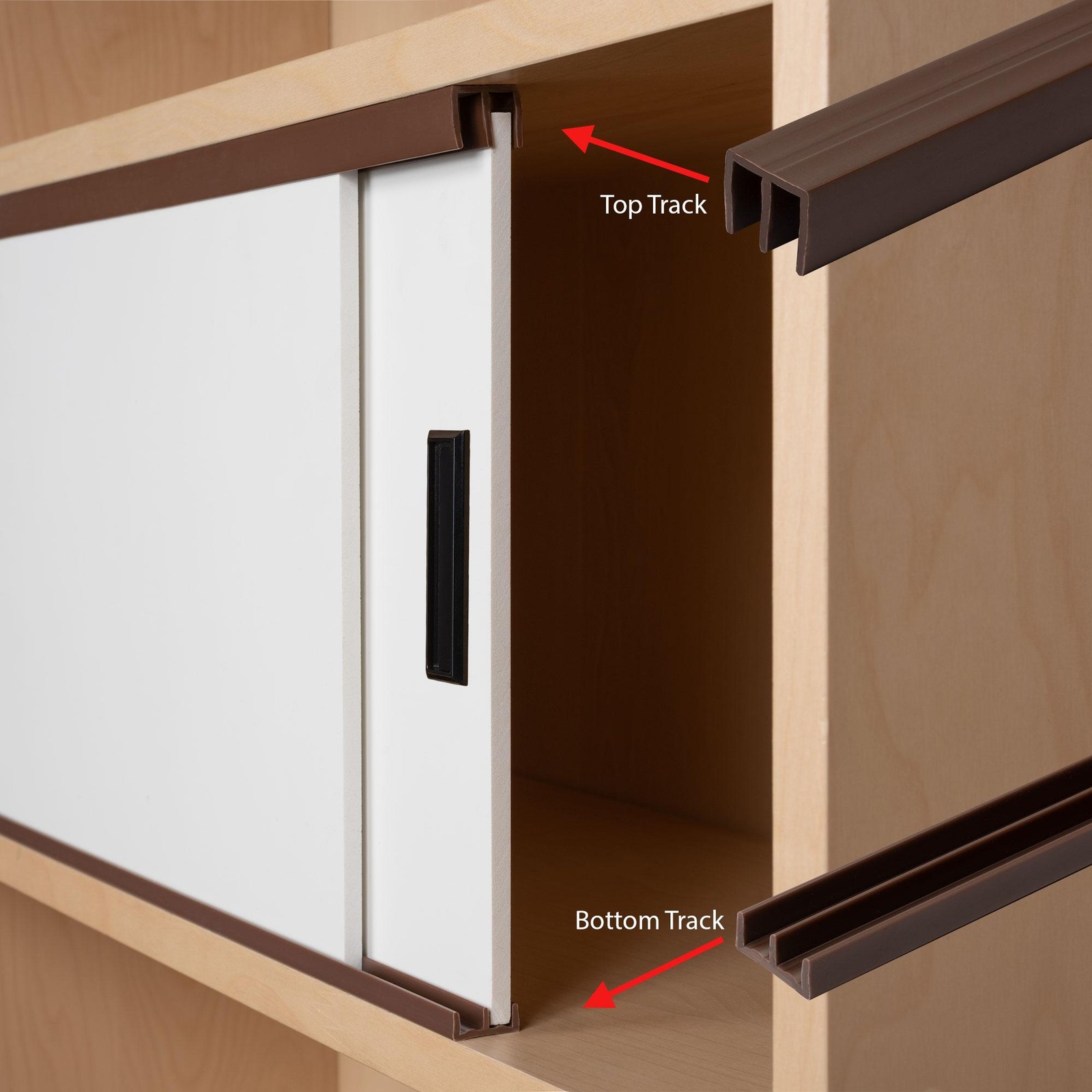 Outwater 1/4" Panel Sliding Door Track Multipack - Color and Size Options