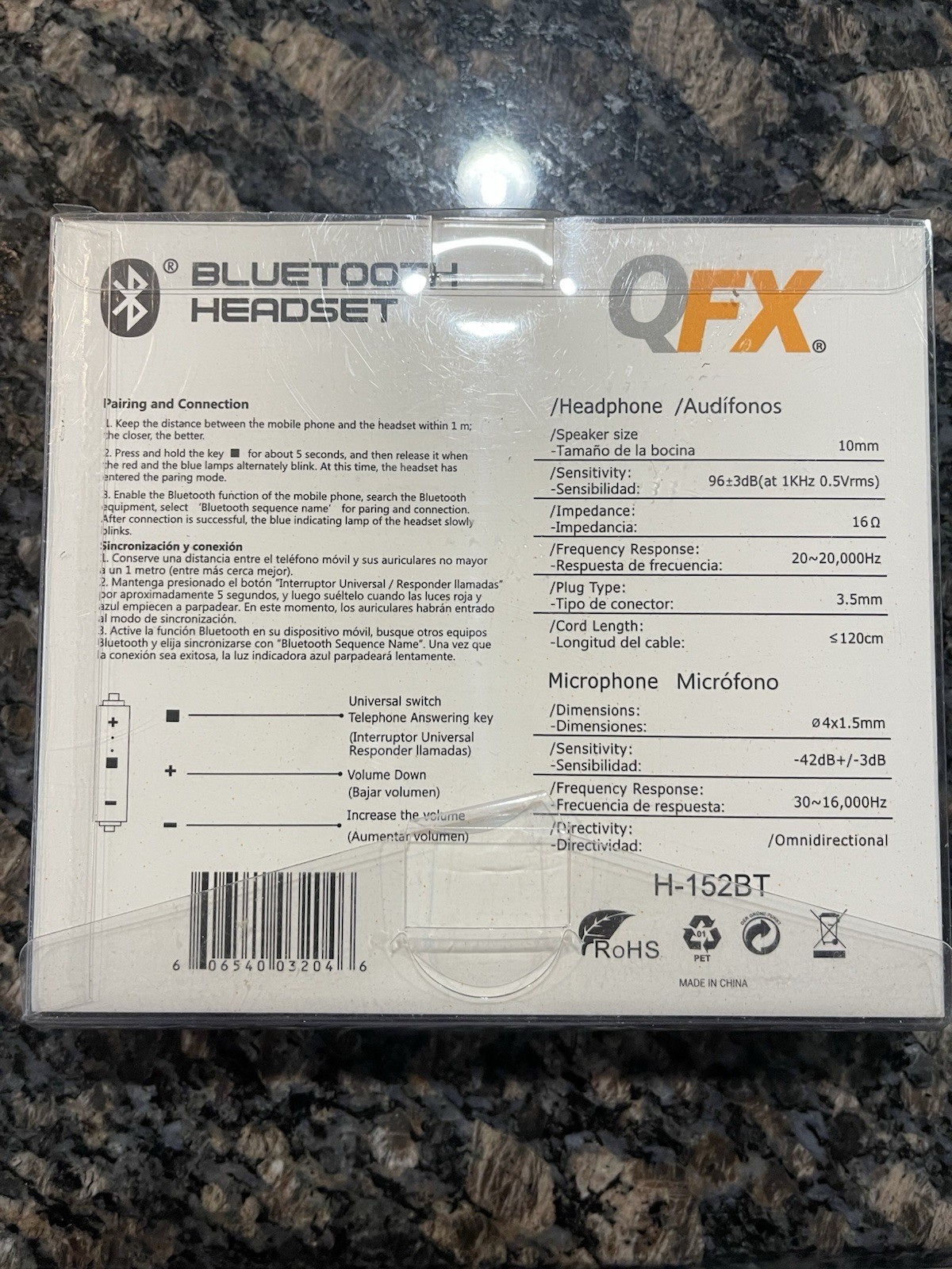 New - QFX Bluetooth headset - H-152BT