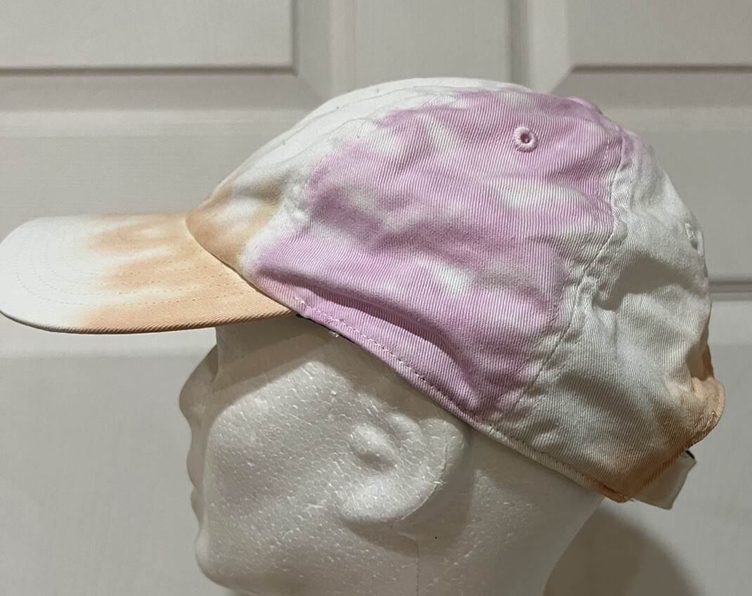 Adidas Originals Relaxed Precurved Color Wash Tie-Dye Hat Cap White Orange Pink