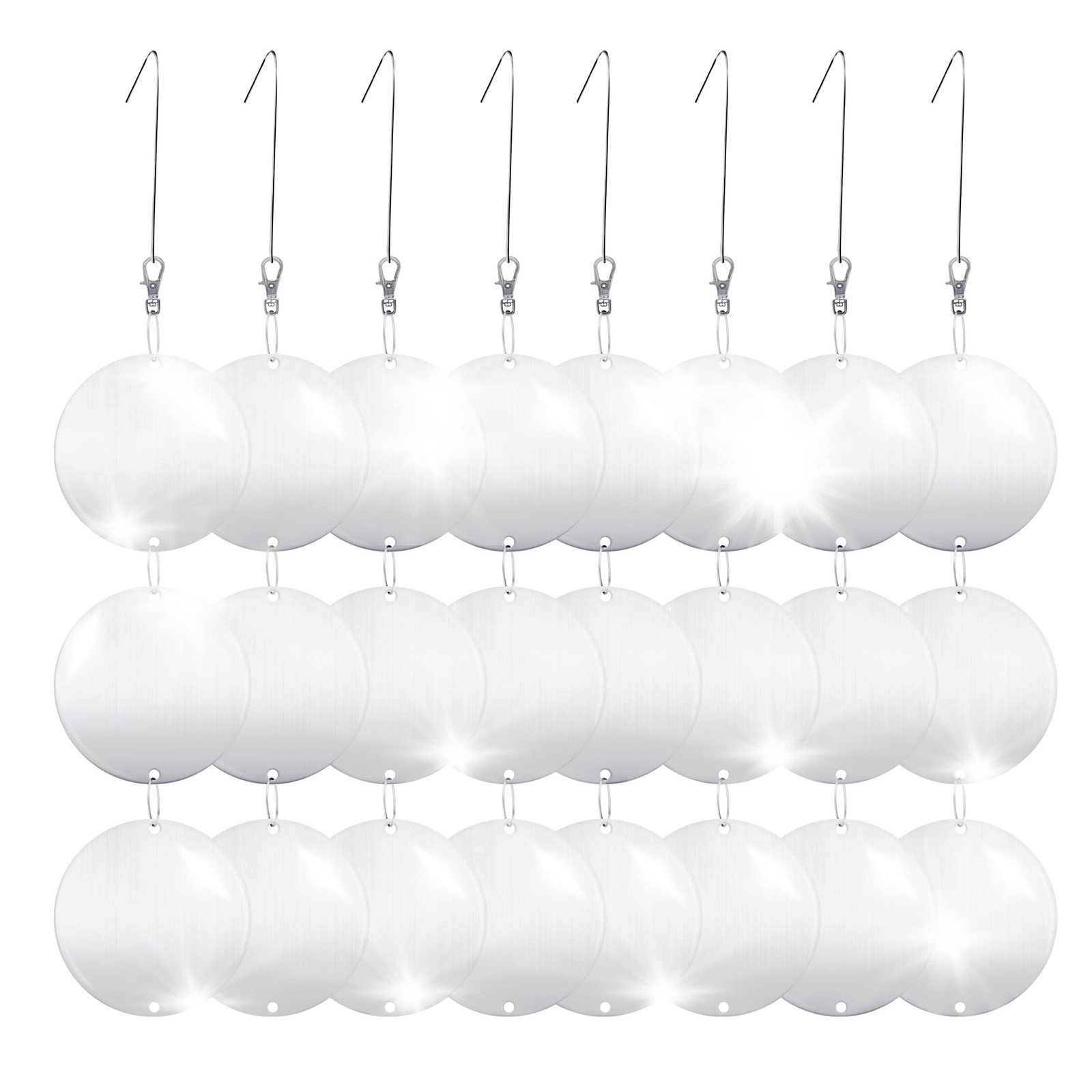 Reflective Bird Scare Discs Set, 24PCS Large Double-Sided Bird Deterrents for...