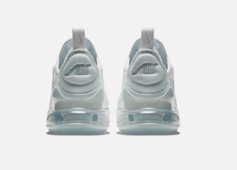 Nike Air Max 270 All White Metallic Silver 943345-103 GS Size 4Y-7Y BRAND NEW