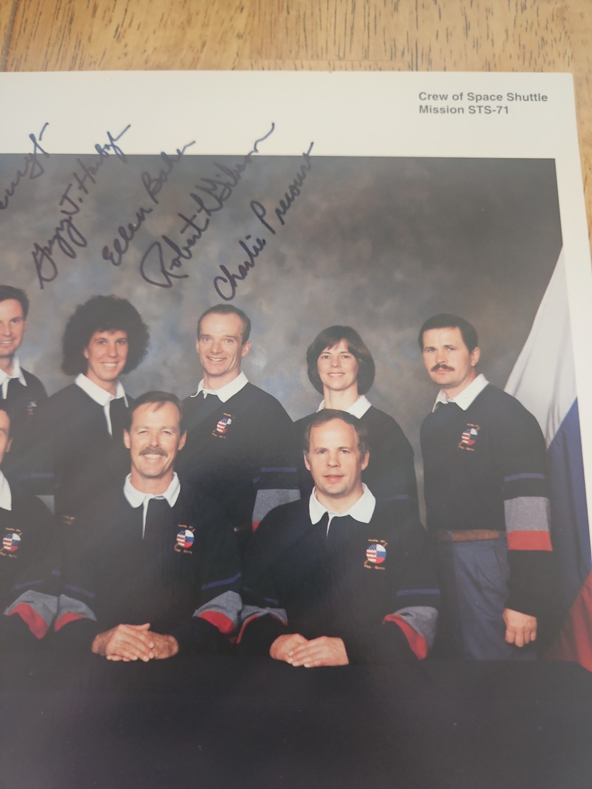 NASA STS-71 Partially Signed Crew Photo