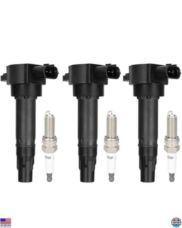 ECCPP UF681 Ignition Coil Set & 3 Iridium Spark Plugs for Smart Fortwo 1.0L